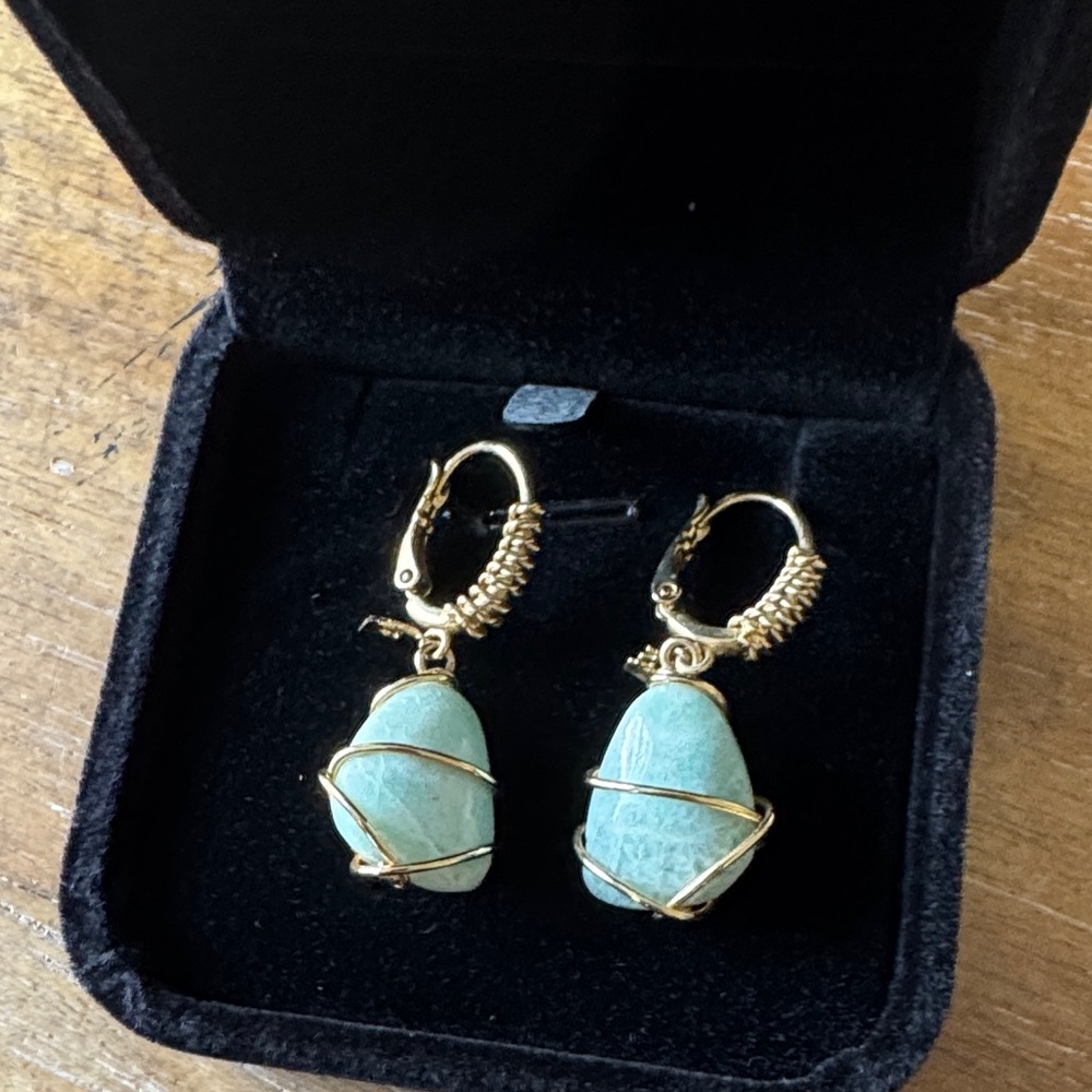 Gas Bijoux Gold Tao Rainbow earrings - Amazonite brand seen in Emily in Paris!!